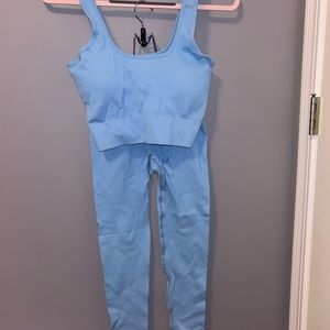 Blue Athleisure Workout Set